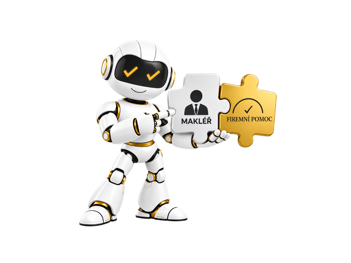 Robot propojuje puzzle s makléřem a Firemní pomocí